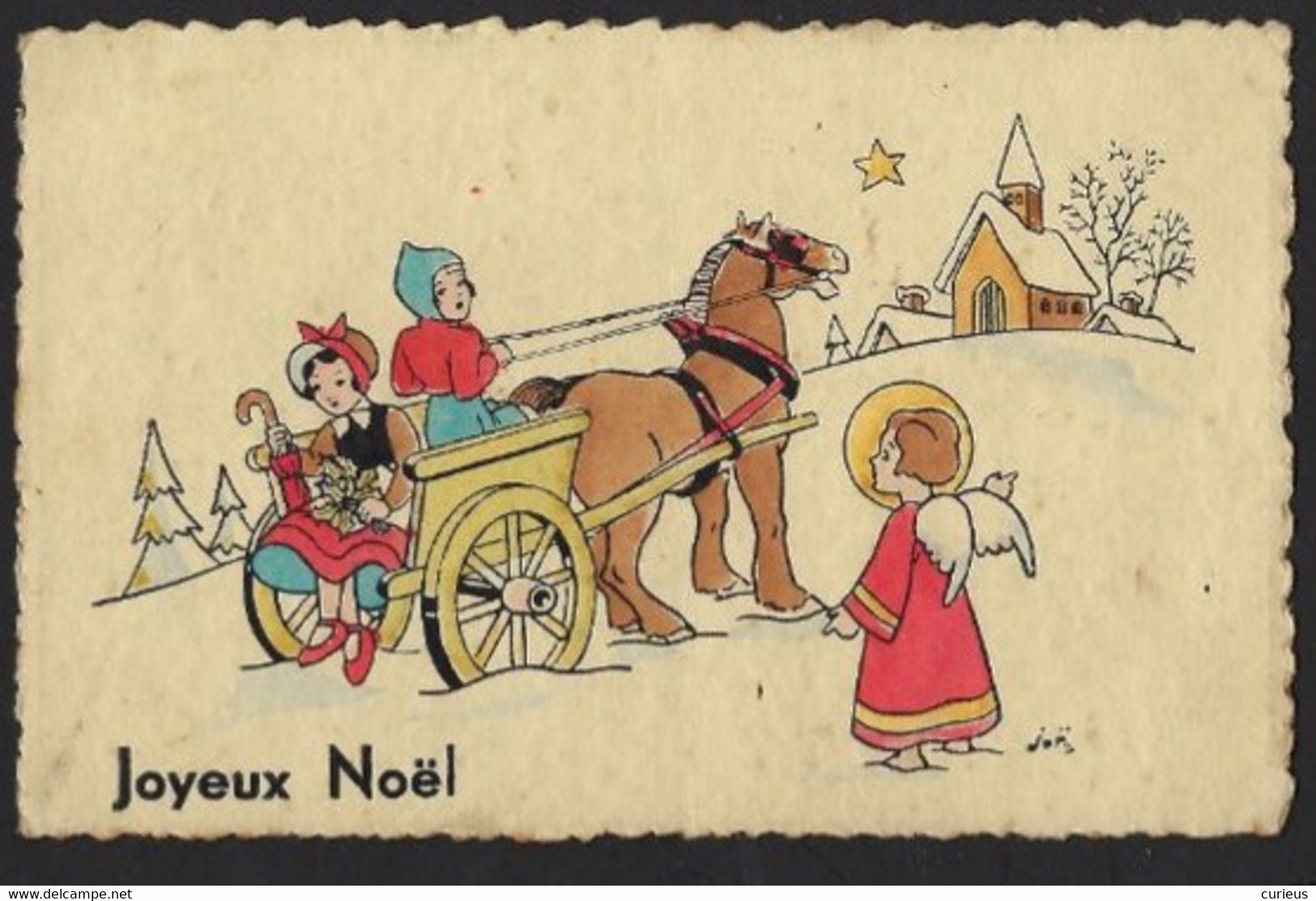 ILLUSTRATION * JOP * JOYEUX NOEL * ENFANTS ET ANGE * CHILDREN WITH ANGEL * KINDEREN EN ENGEL * 2 SCANS - Otros & Sin Clasificación