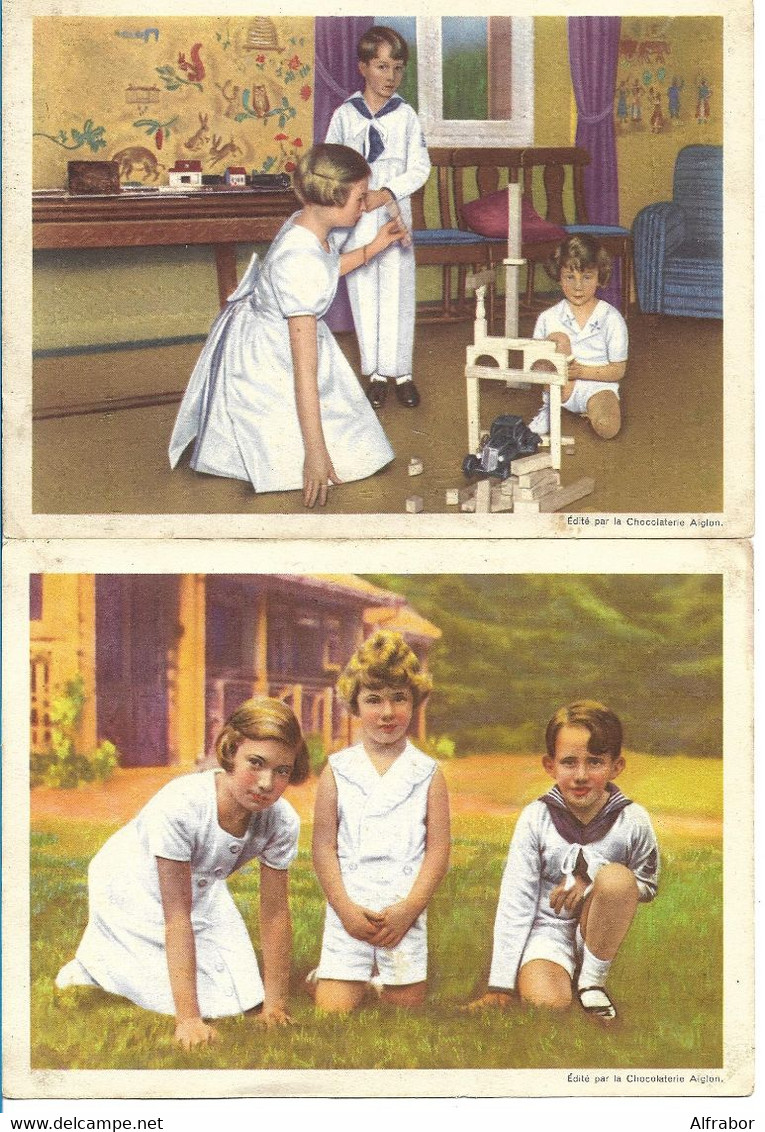 "Nos Souverains Et Les Petits Princes" 5ème Série Incomplète 10 Photogravures Couleurs 13 Cm X 18 Cm AIGLON - Aiglon
