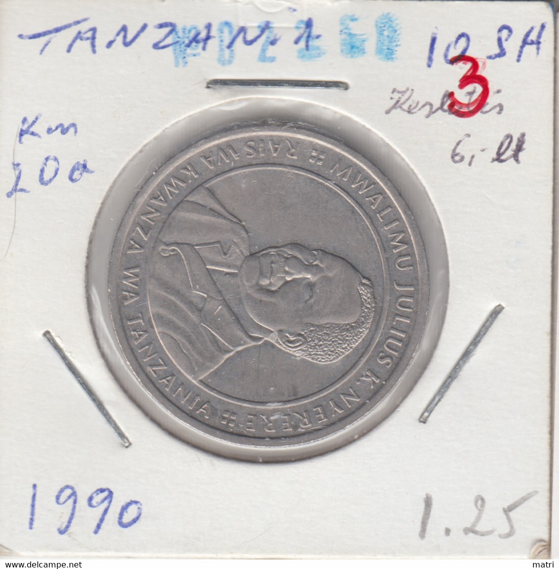 Tanzania 10 Shillingi 1990 Km#20 - Tanzania