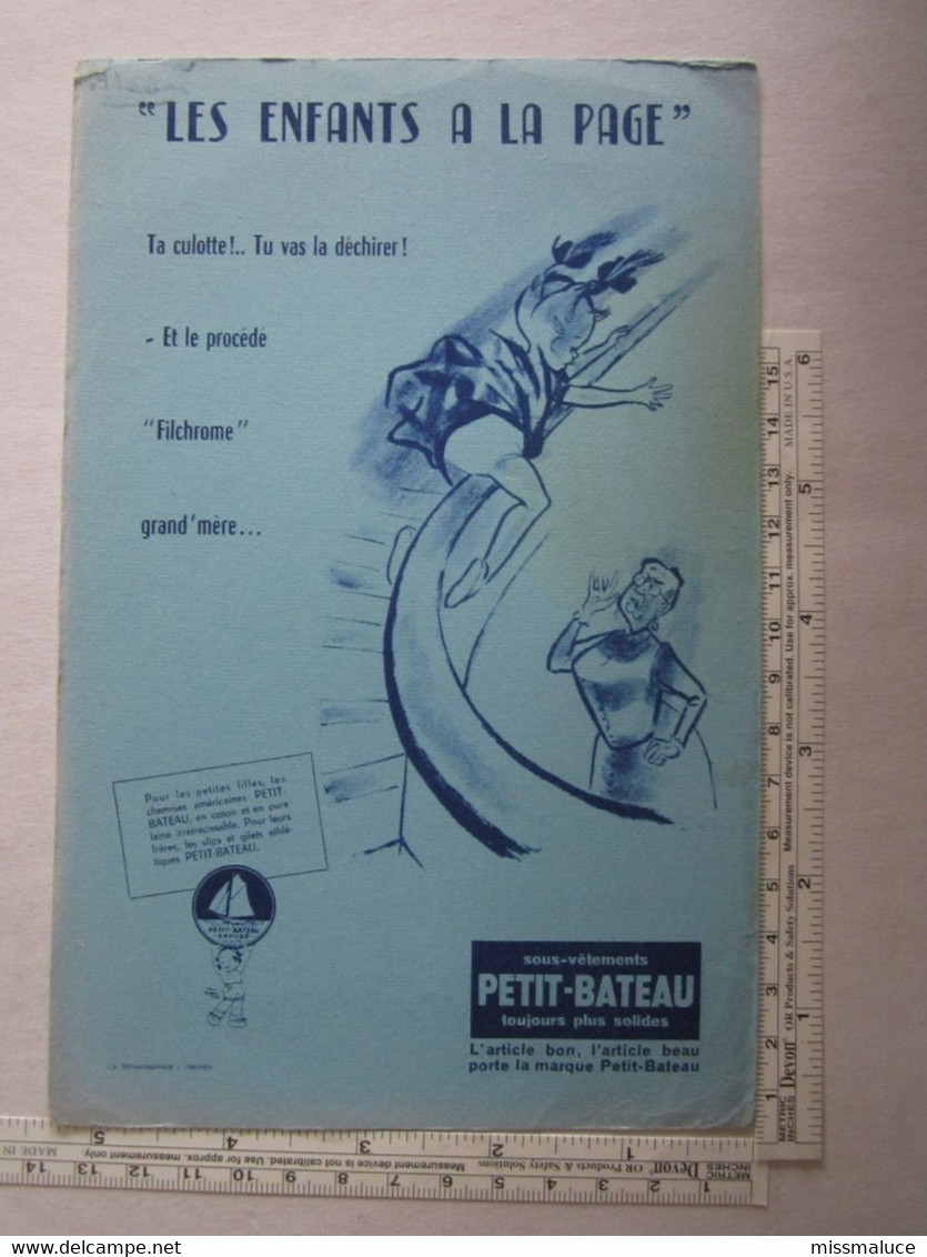 Vieux Papiers > Buvard Buvards Petit Bateau - Textile & Vestimentaire