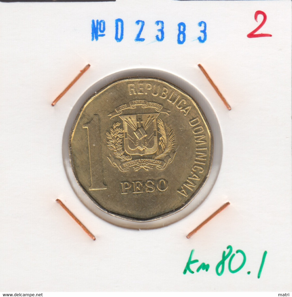 Dominican Republic 1 Peso 1991 Km#80.1 - Dominicana