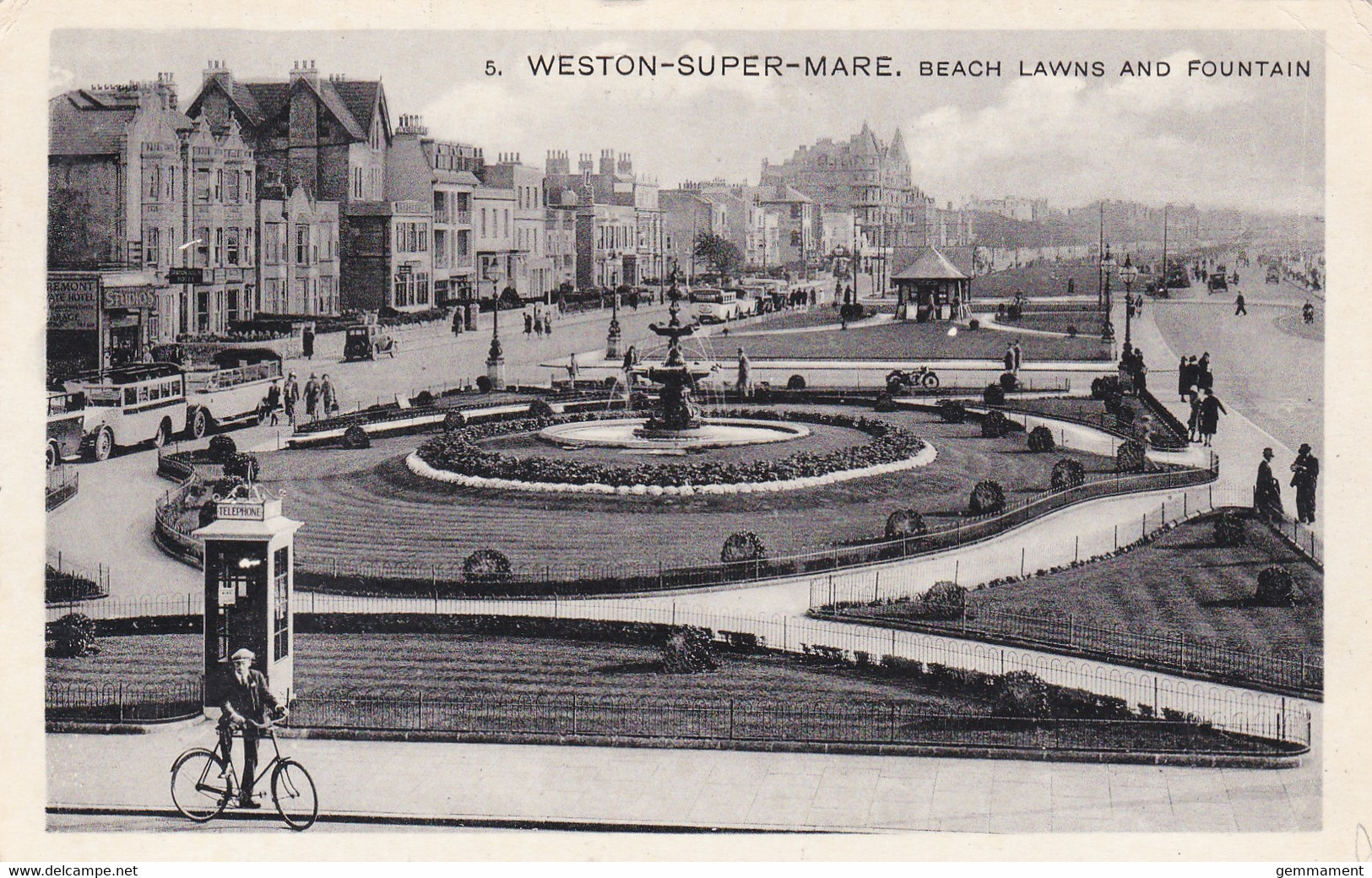 WESTON SUPER MARE  - BEACH, LAWNS AND FOUNTAIN - Weston-Super-Mare