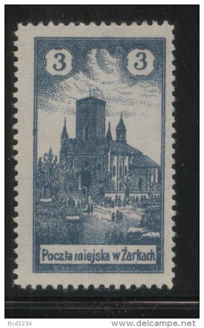 POLAND 1918 ZARKI LOCAL PROVISIONALS 1ST SERIES IMPERF 3H GREY-BLUE PERF FORGERY NG - Ungebraucht