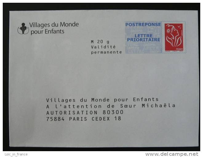 PAP Réponse Marianne De Lamouche Villages Du Monde Pour Enfants - Verso 06P636 - N° Intérieur 02 03 04 51/3/07 - PAP: Antwort/Lamouche