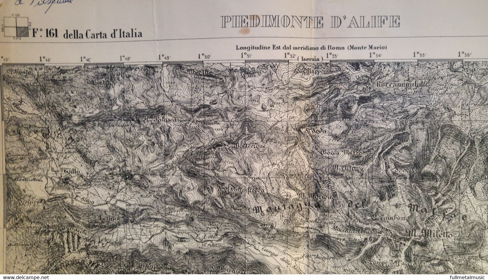 Mappa Cartina Militare Piedimonte D'alife 1943 - Cartes Routières