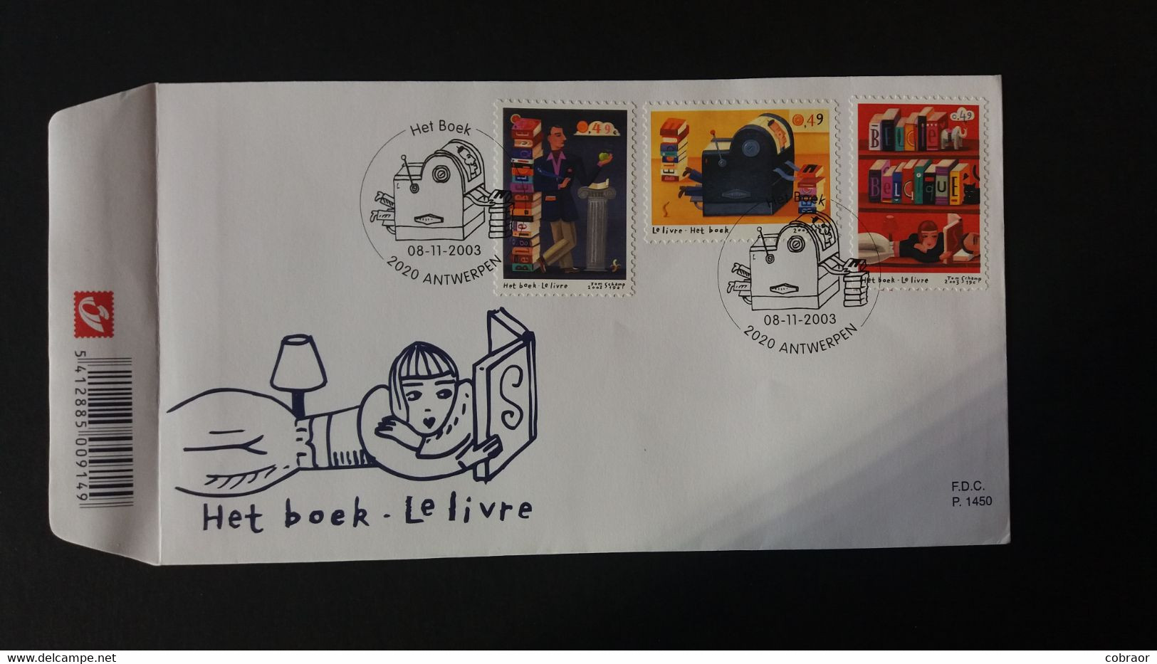 FDC Belgique:  Timbres Numéro 3218/20 "Le Livre" - 2001-2010