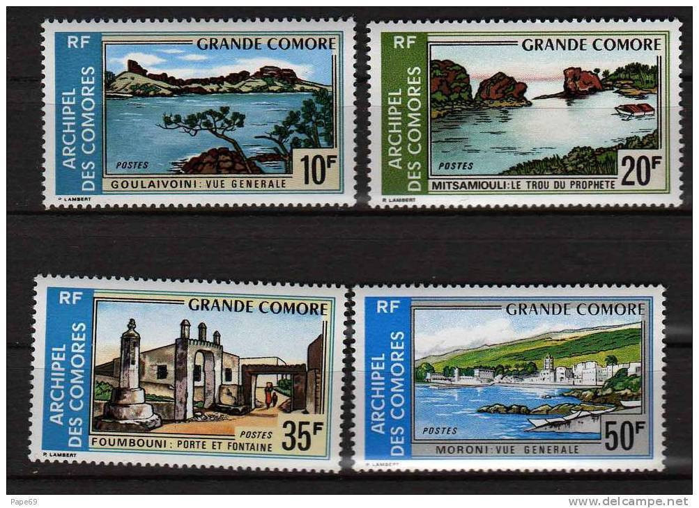 Comores N° 80 / 83 XX  Tourisme Paysages Divers, Les 4 Valeurs Sans Charnière TB - Unused Stamps