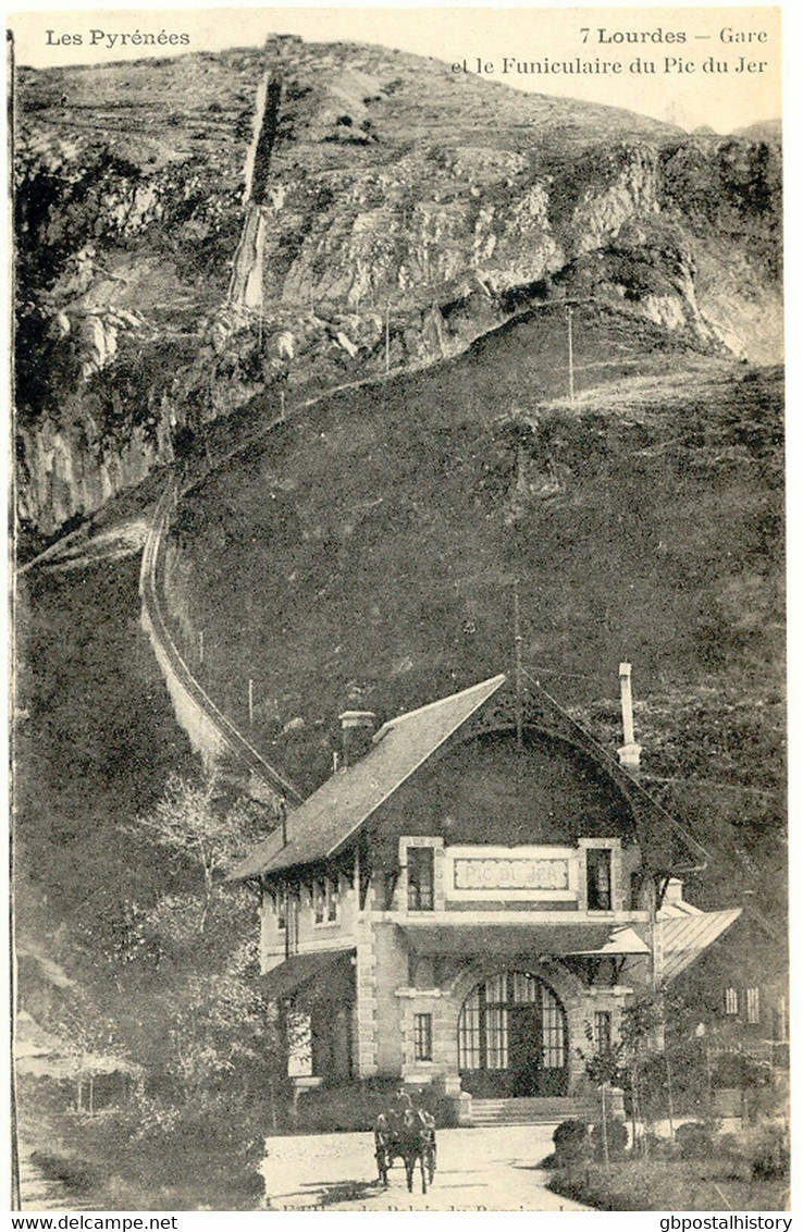 FRANCE 1910 Unused B/w AK Of LOURDES With The Pyranees And The Railway Station - Gares - Sans Trains