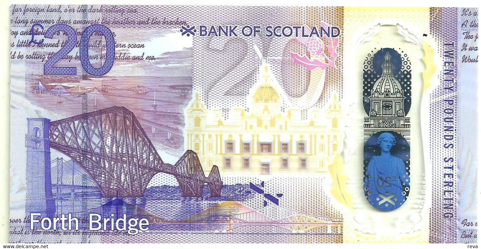 UNITED KINGDOM SCOTLAND BANK 20 POUNDS WOMAN FRONT BRIDGE BACK DATED 11-06-2019 UNC PNew POLYMER READ DESCRIPTION !! - 20 Pounds