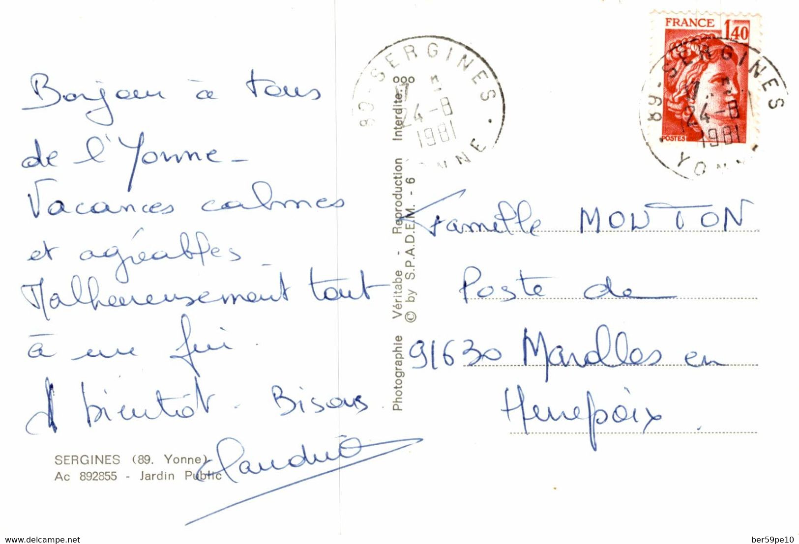 89 SERGINES JARDIN PUBLIC - Sergines