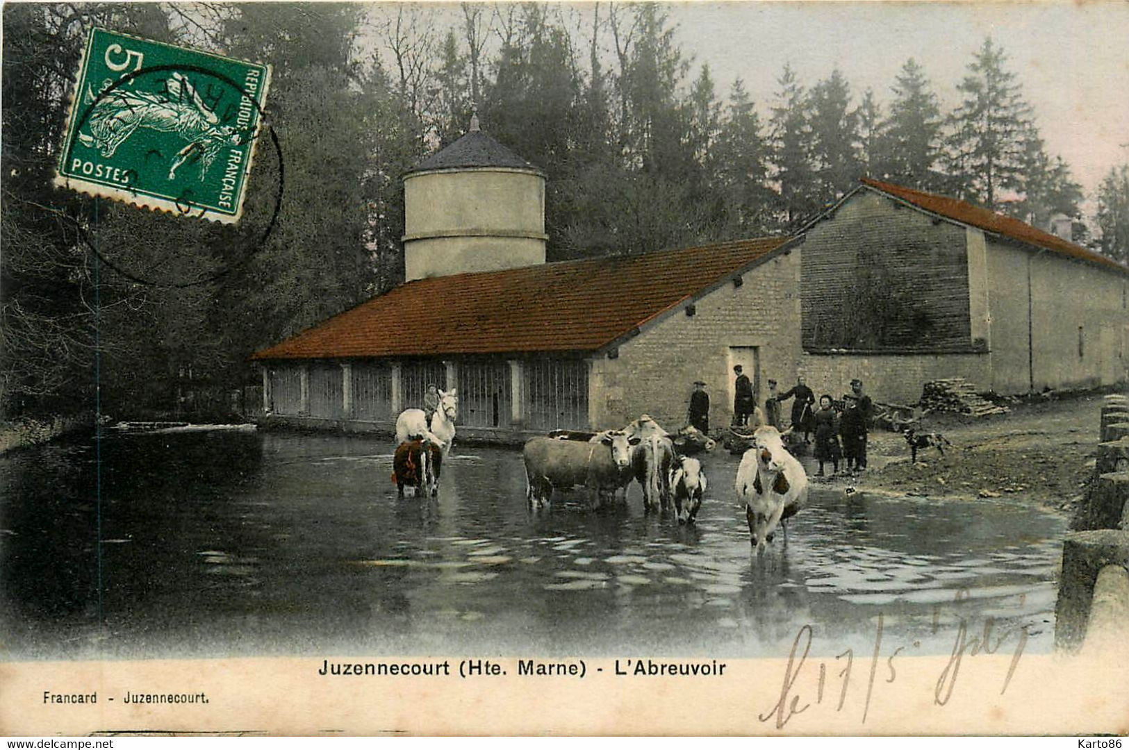 Juzennecourt * L'abreuvoir * Villageois - Juzennecourt