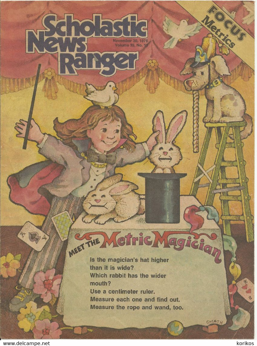 US SCHOLASTIC NEWS RANGER MAGAZINES - VOLUME 35 - 1978 – 1979 – LOT OF 15 - ELEMENTARY SCHOOL