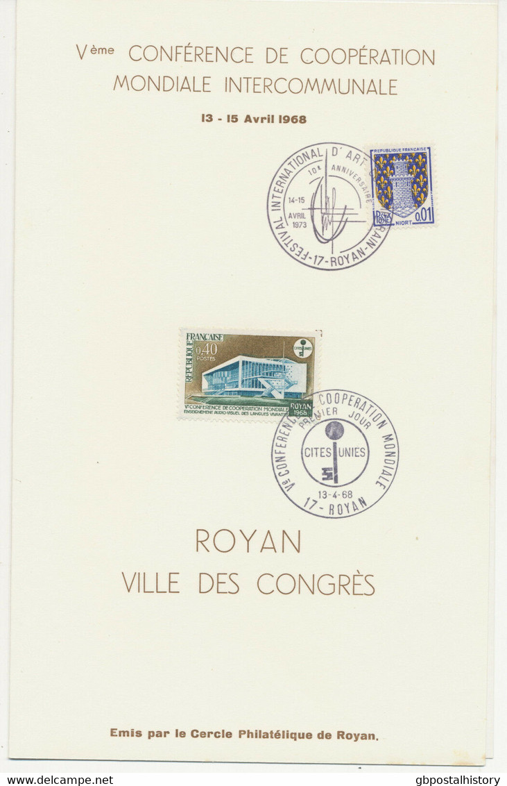 FRANKREICH 1968 Kongress Internationalen Zusammenarbeit Und Städtefreundschaft - Covers & Documents