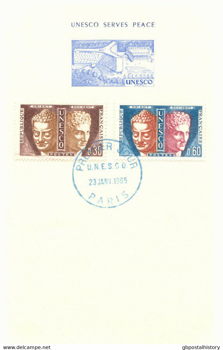 FRANKREICH 1965 Dienstmarken Für Die UNESCO Buddha U Hermes Selt. Geschenkkarton - Covers & Documents