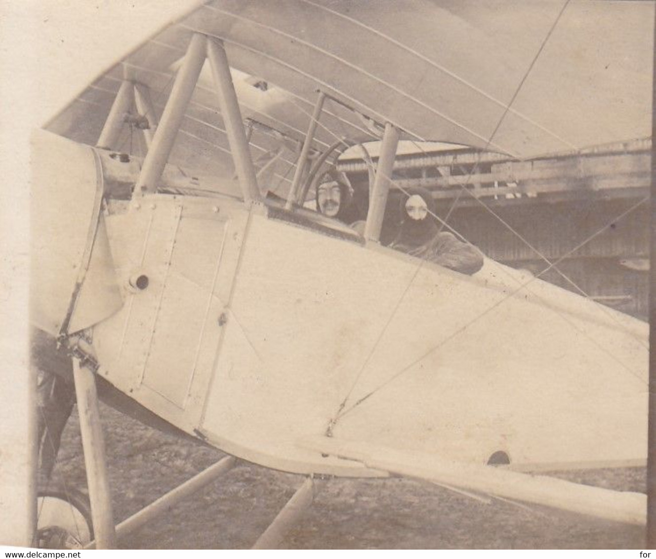 Photo Ancienne : Aviation : Avion Avec Pilote Et éléve : 6,5cm X 5,5cm - Luchtvaart