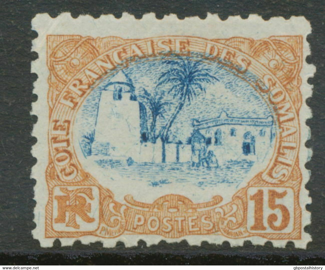 FRANZÖSISCHE SOMALIKÜSTE (DJIBOUTI) 1902 Moschee 15 C Postfrischer ABART - Neufs