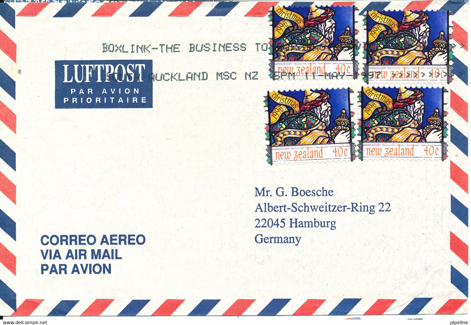 New Zealand Air Mail Cover Sent To Germany 11-5-1997 - Airmail