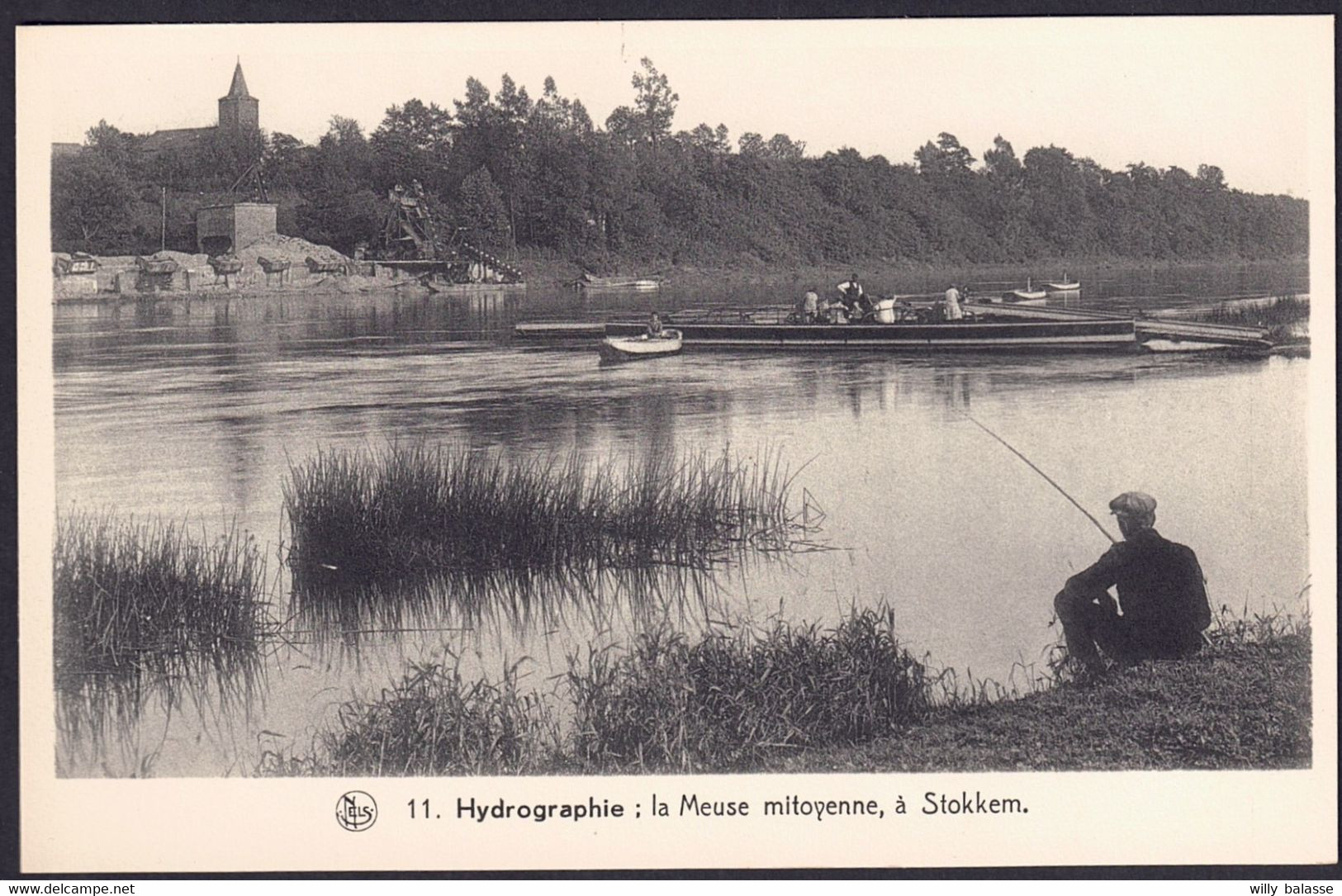 +++ CPA - Hydrographie - La Meuse Mitoyenne - STOKKEM - Pêcheur - Nels  // - Dilsen-Stokkem