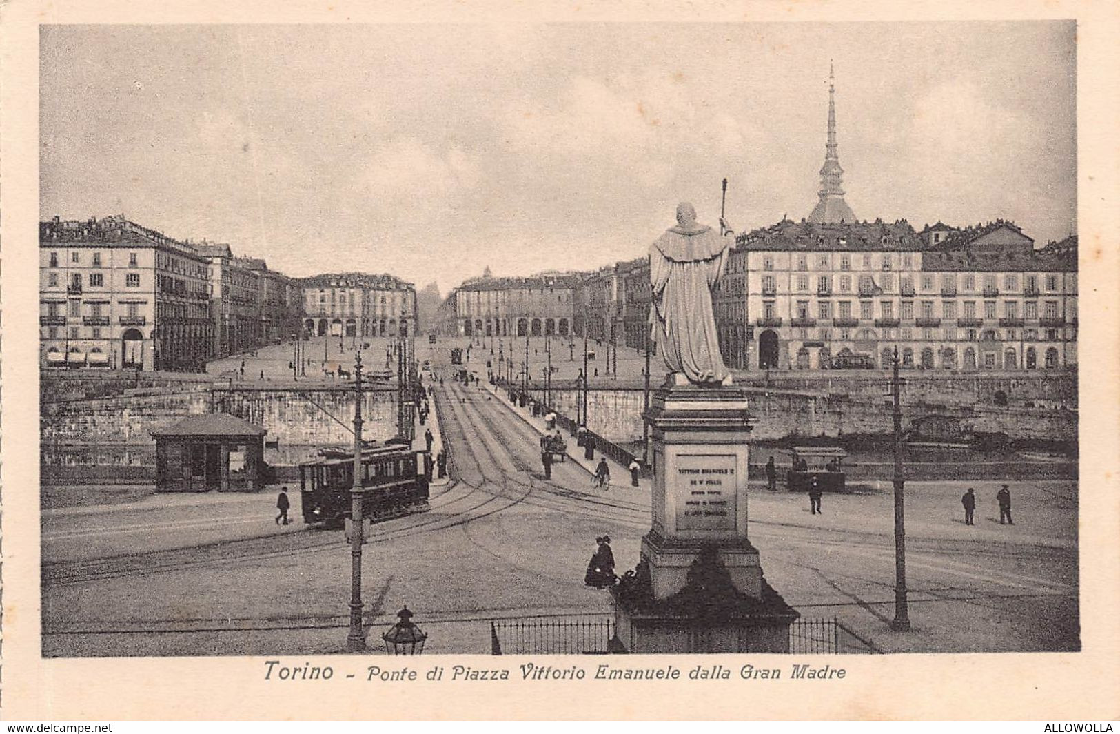 11286" TORINO-PONTE DI PIAZZA VITTORIO EMANUELE DALLA GRAN MADRE " TRAMWAY-ANIMATA-VERA FOTO-CARTOLINA NON SPEDITA - Ponts