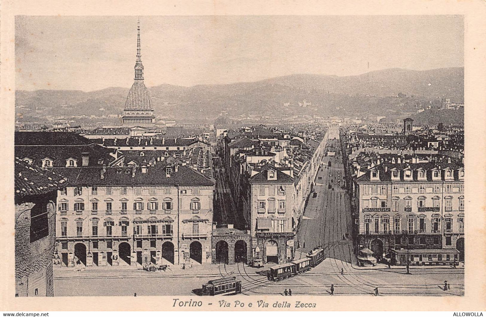 11289" TORINO-VIA PO E VIA DELLA ZECCA " ANIMATA-TRAMWAY-VERA FOTO-CARTOLINA NON SPEDITA - Multi-vues, Vues Panoramiques