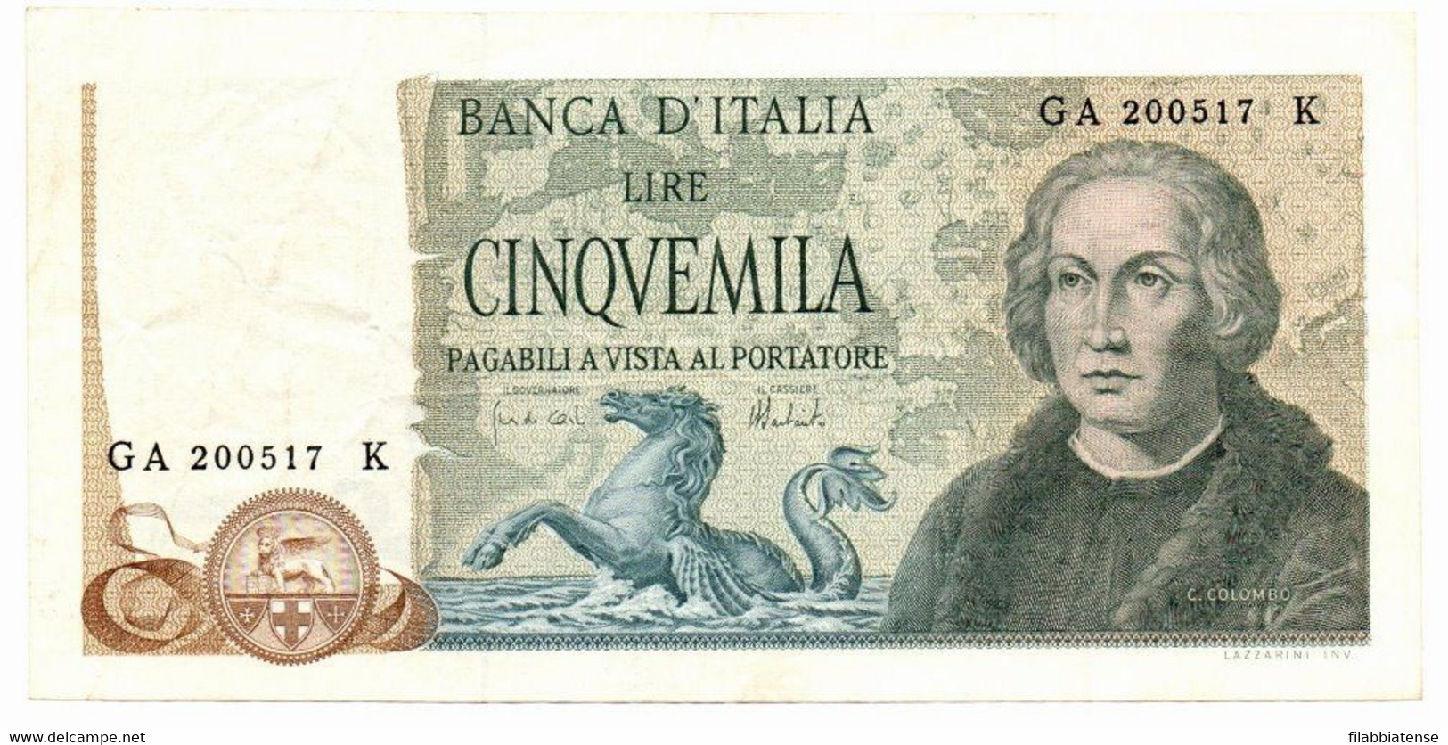 Italia - 5.000 Lire 1973 - Colombo II Tipo    ---- - 5.000 Lire