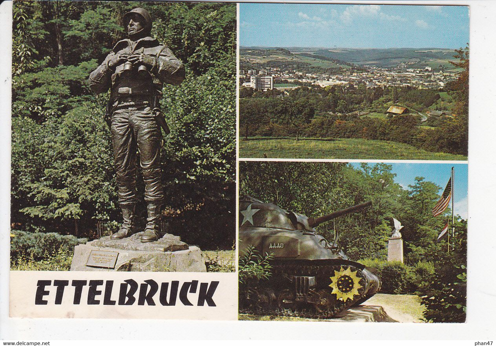 LUXEMBOURG, ETTELBRUCK, Monument PATTON, Char De L'armée, Drapeaux, 3 Vues, Ed. Paul Kraus 1980 Environ - Ettelbruck