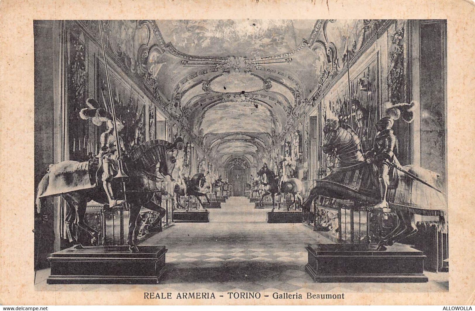 11299" REALE ARMERIA-TORINO-GALLERIA BEAUMONT" -VERA FOTO-CARTOLINA SPEDITA 1934 - Museos
