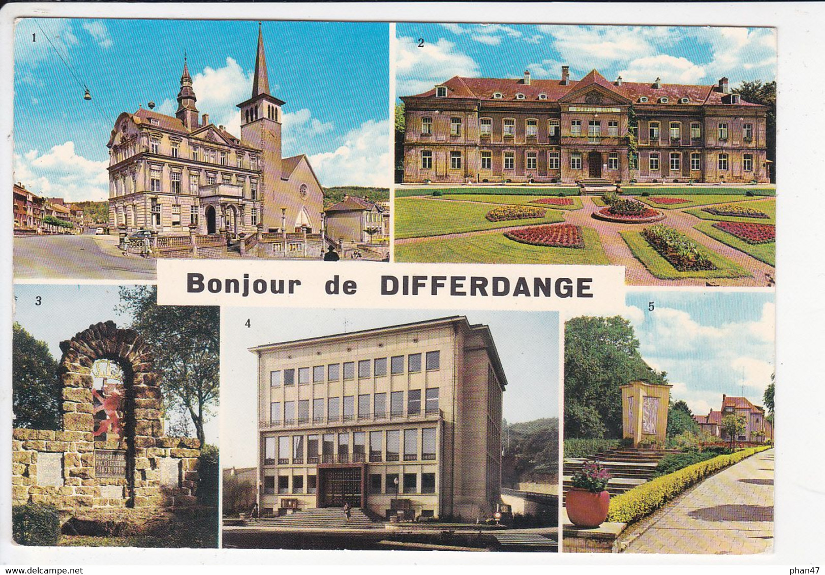 LUXEMBOURG, Bonjour De DIFFERDANGE, Hôpital, Obercorn Monument Aux Morts, Eglise, Ed. Paul Kraus 1980 Environ - Differdingen