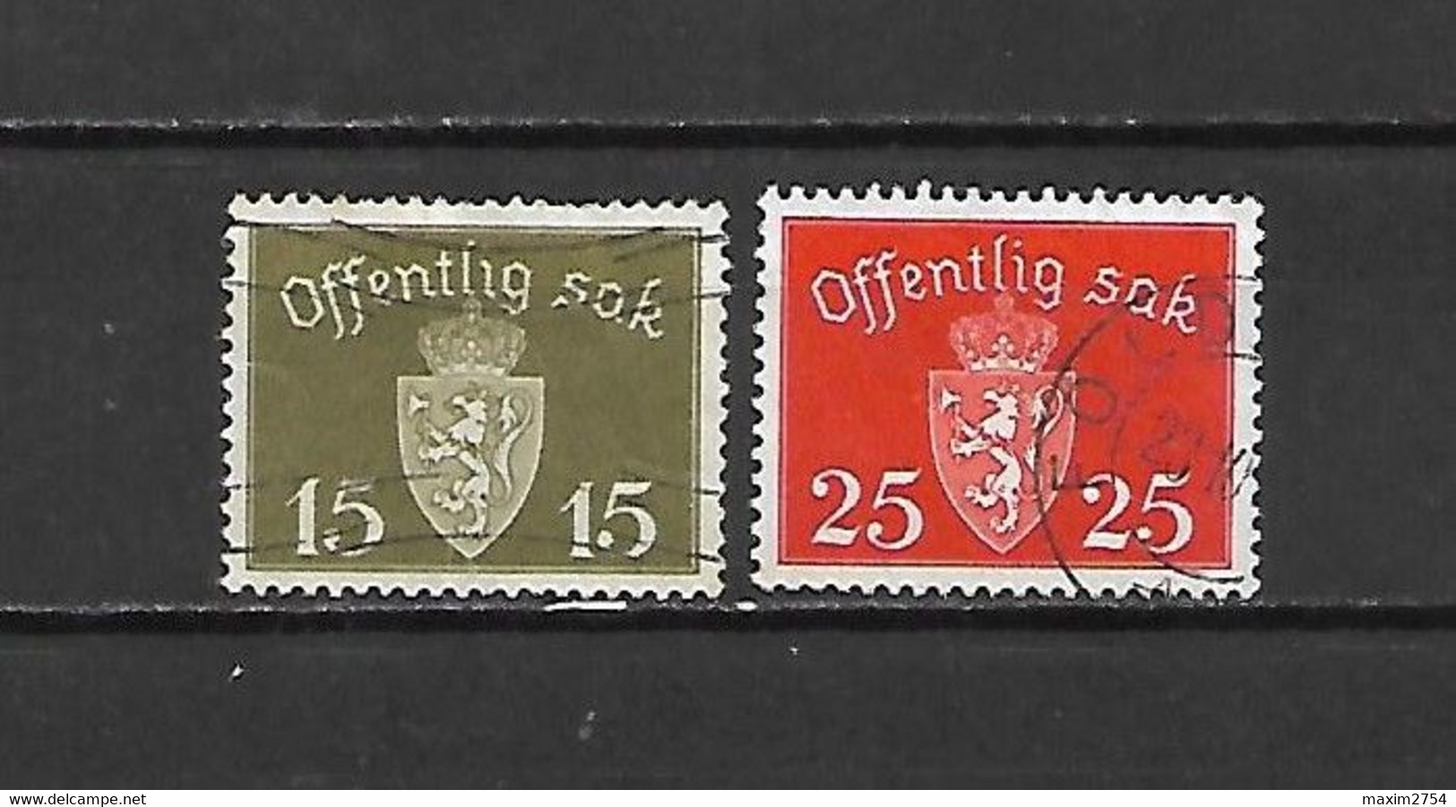 NORVEGIA - 1939/51 - N. 36-52-53-61-62-63-65 USATI - N. 59** (CATALOGO UNIFICATO) - Officials