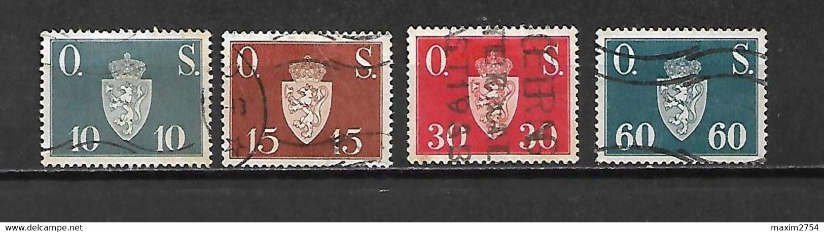 NORVEGIA - 1939/51 - N. 36-52-53-61-62-63-65 USATI - N. 59** (CATALOGO UNIFICATO) - Officials