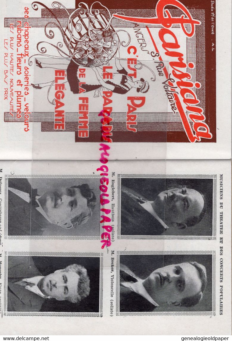 49- ANGERS- PROGRAMME SAISON 1929- GRAND THEATRE - 3 JEUNES FILLES NUES- MIRANDE VILLEMETZ-HOUSSIN-BE3LLE JARDINIERE-