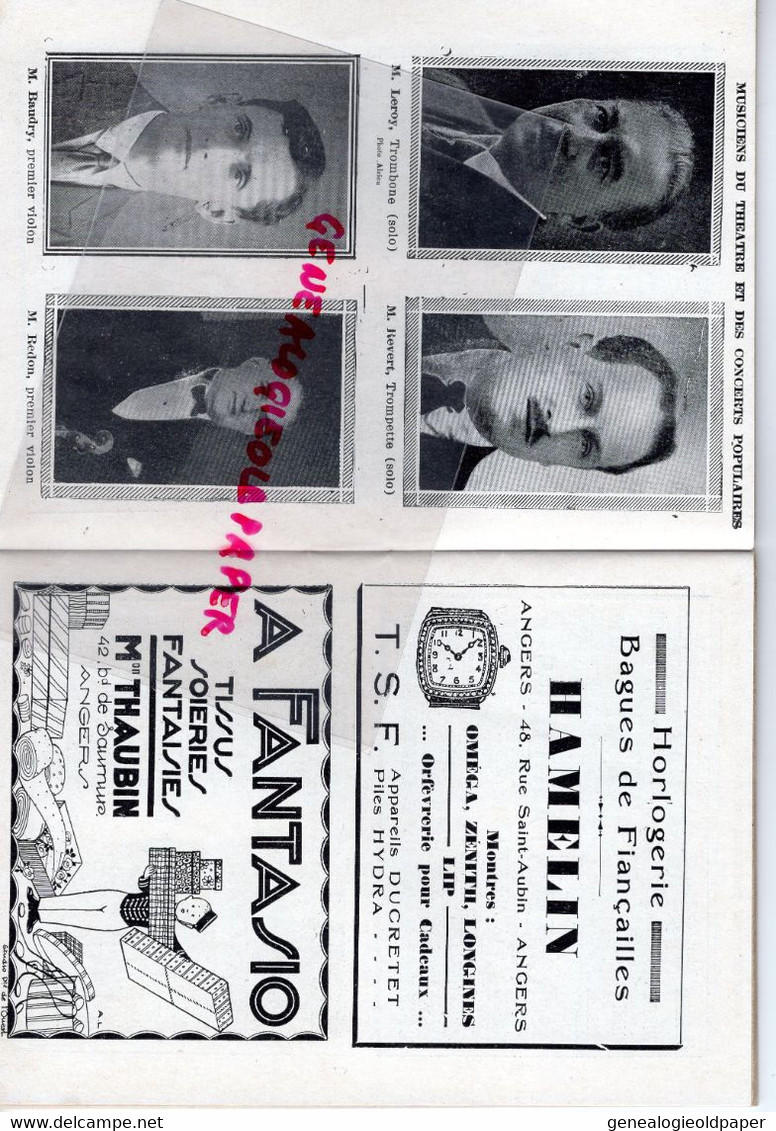 49- ANGERS- PROGRAMME SAISON 1929- GRAND THEATRE - 3 JEUNES FILLES NUES- MIRANDE VILLEMETZ-HOUSSIN-BE3LLE JARDINIERE-
