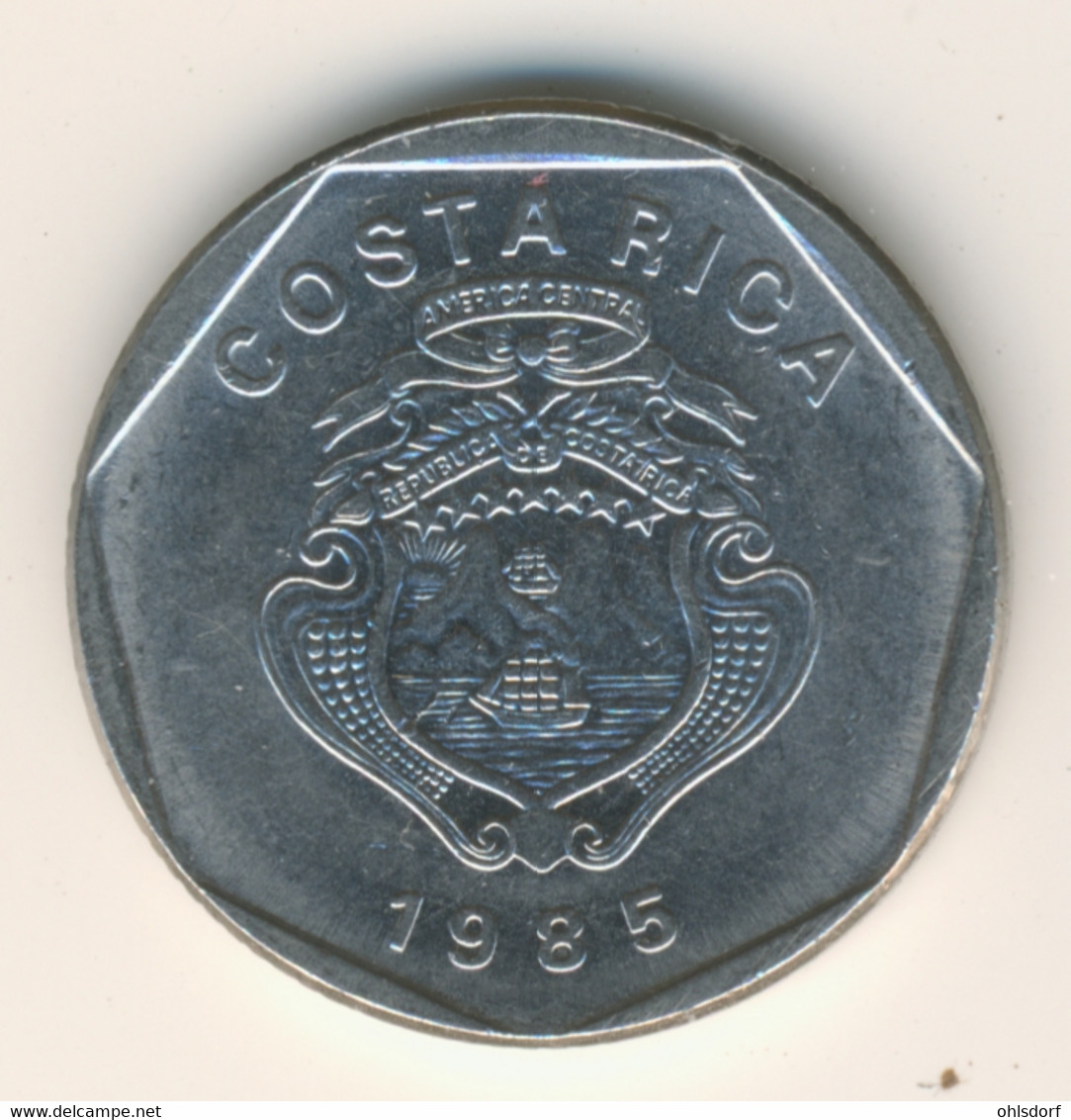 COSTA RICA 1985: 5 Colones, KM 214 - Costa Rica