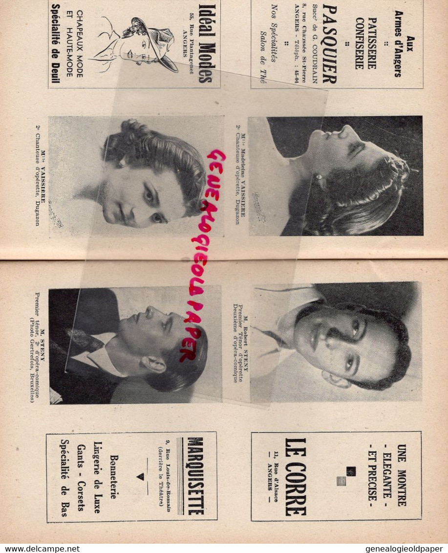 49- ANGERS- PROGRAMME GRAND THEATRE- 1938-39- PAGANINI- MEUBLES LIZE-LIQUEUR RAYER-BRISSET- PECHA-GEORGES COSTE-BACCHI