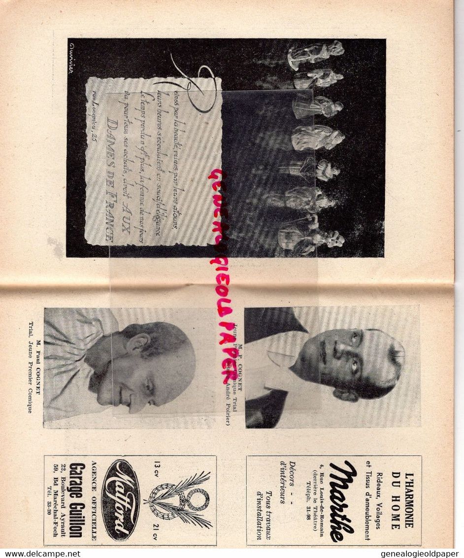 49- ANGERS- PROGRAMME GRAND THEATRE- 1938-39- PAGANINI- MEUBLES LIZE-LIQUEUR RAYER-BRISSET- PECHA-GEORGES COSTE-BACCHI