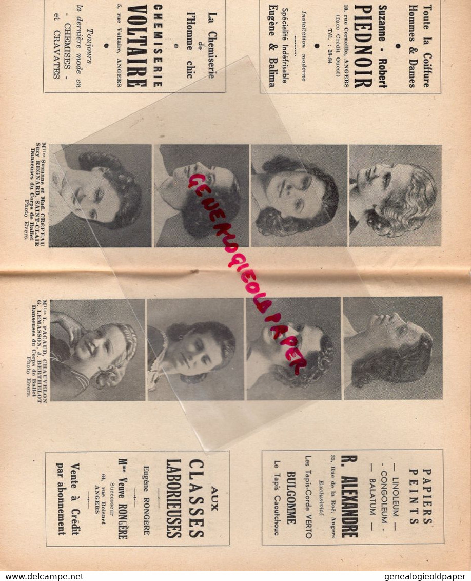 49- ANGERS- PROGRAMME GRAND THEATRE- 1938-39- PAGANINI- MEUBLES LIZE-LIQUEUR RAYER-BRISSET- PECHA-GEORGES COSTE-BACCHI