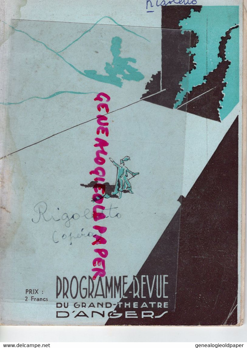 49- ANGERS- PROGRAMME GRAND THEATRE- RIGOLETTO- LA DANSE DES MORTS-MEUBLES LIZE- PHOTO EVERS- CHEMISE EDDY-DAVID SAVARY - Programmes