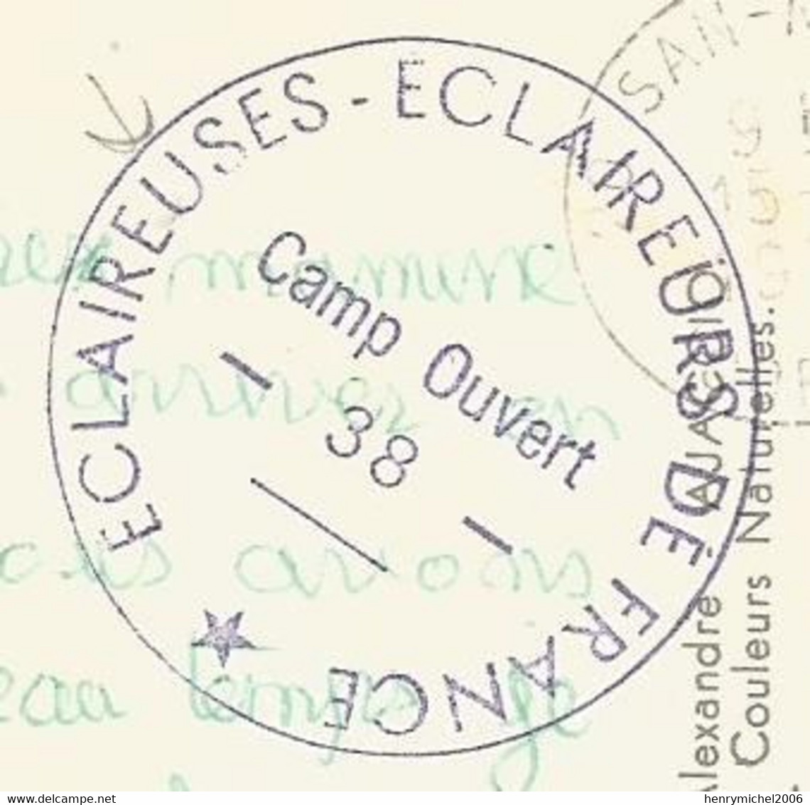 20 Corse L'atre Cachet éclaireuses éclaireurs De France Camp Ouvert 38 Flamme San Nicolao 1971 - 1961-....