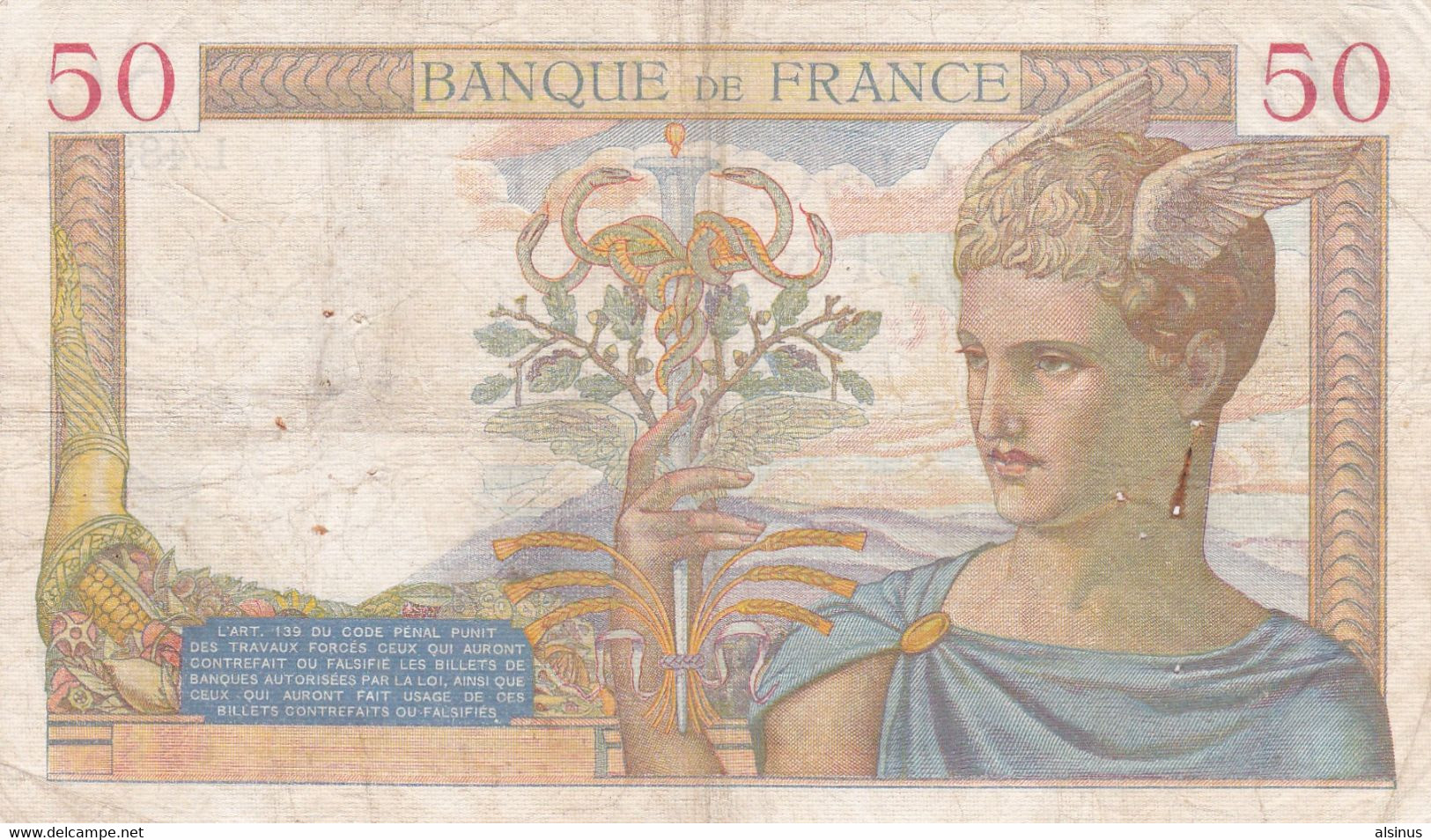 50 FRANCS CERES - 21-2-1935 - N° 17 - 50 F 1934-1940 ''Cérès''