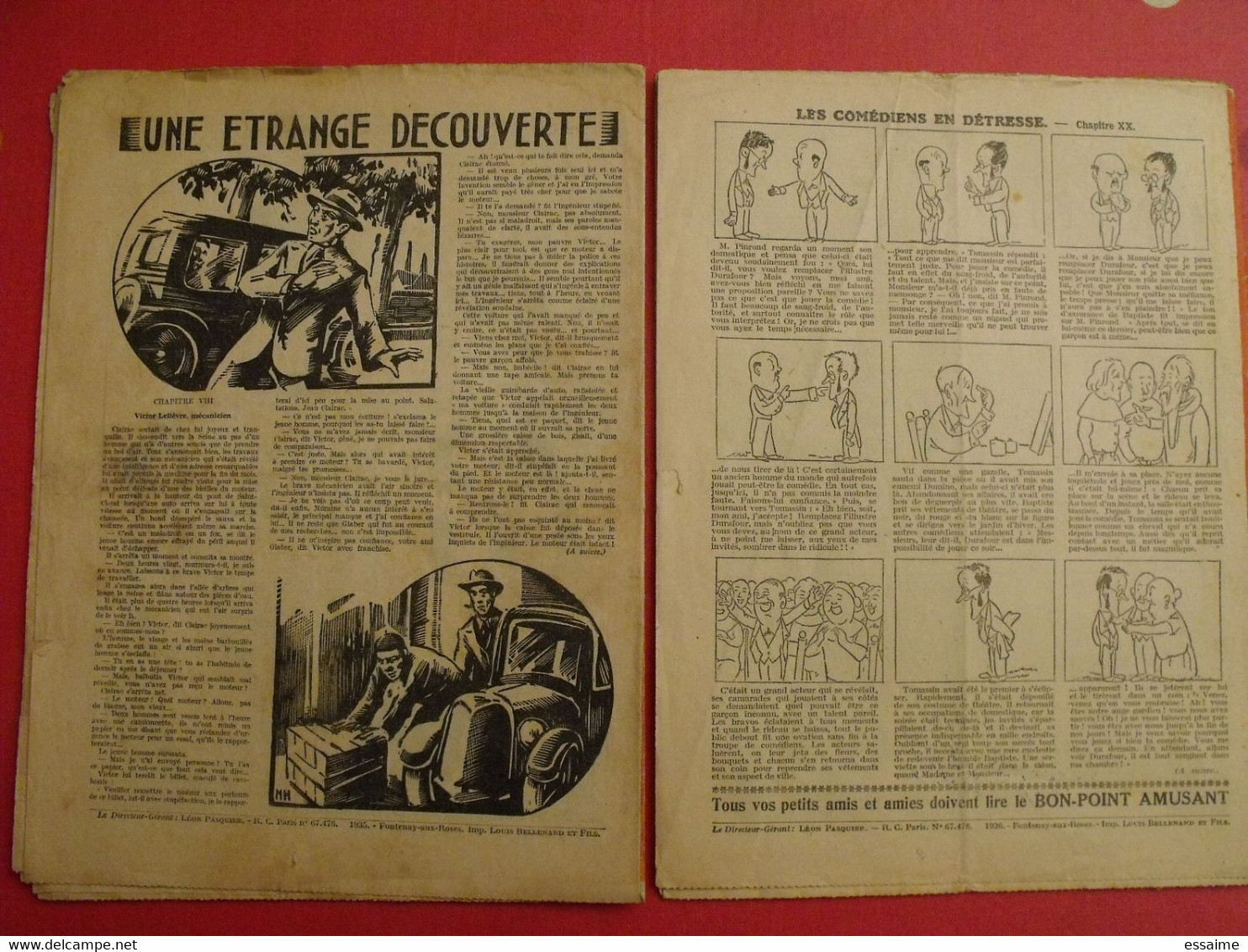 Le Bon Point Amusant Et Instructif. N° 717 De 1926 Et N° 1181 De 1935. BD Et Illustrateurs à Redécouvrir - Andere & Zonder Classificatie