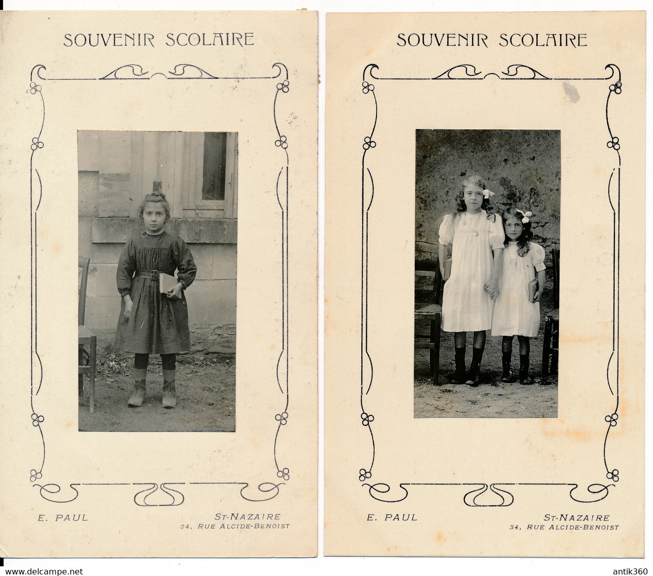 CPA 44 SAINT NAZAIRE Lot De 2 Carte-photos Souvenir Scolaire Photographe E. PAUL - Saint Nazaire