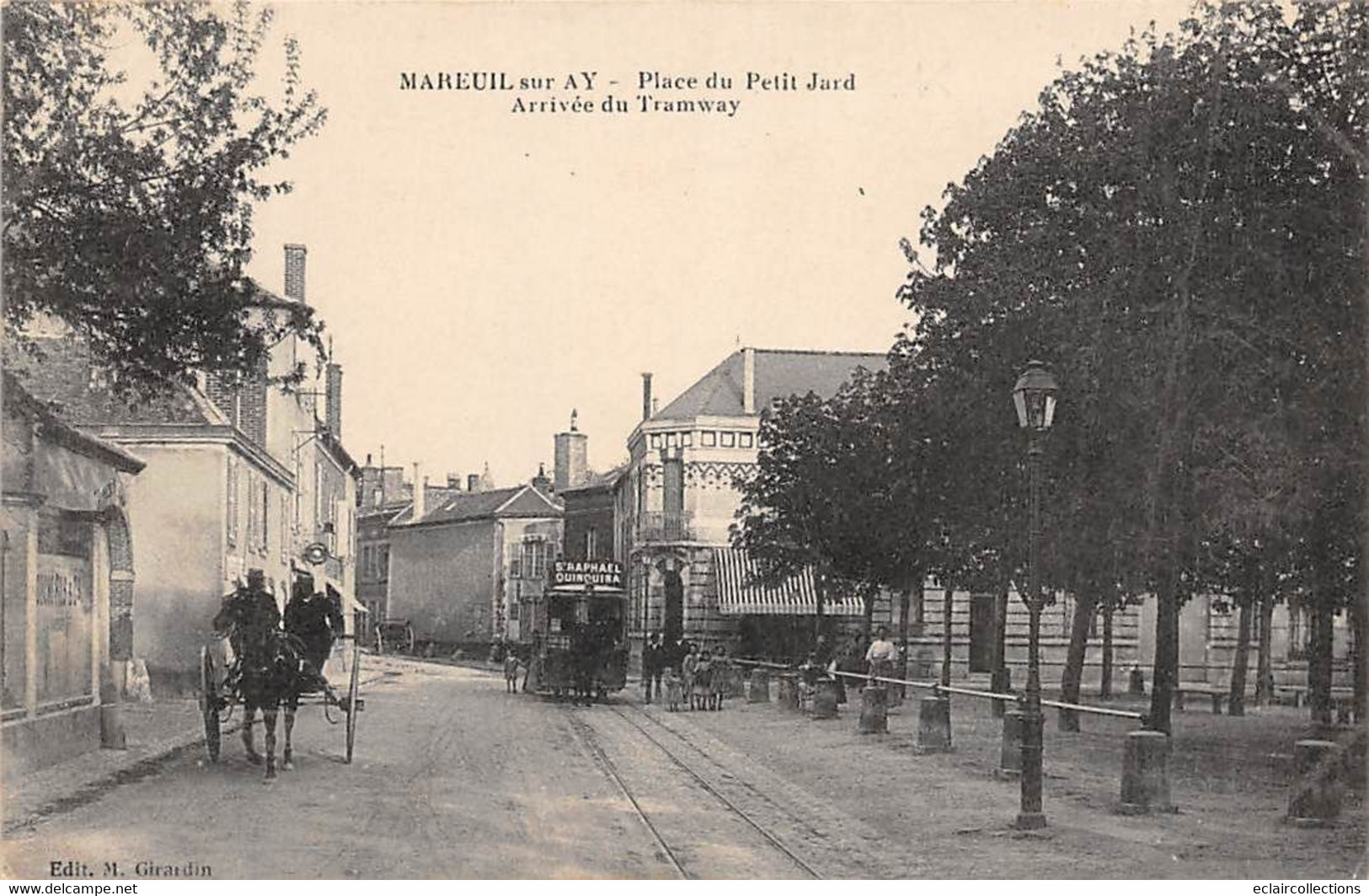 Mareuil Sur Ay      51        Arrivée Du Tramway Place Du Petit  Jard        (voir Scan) - Mareuil-sur-Ay