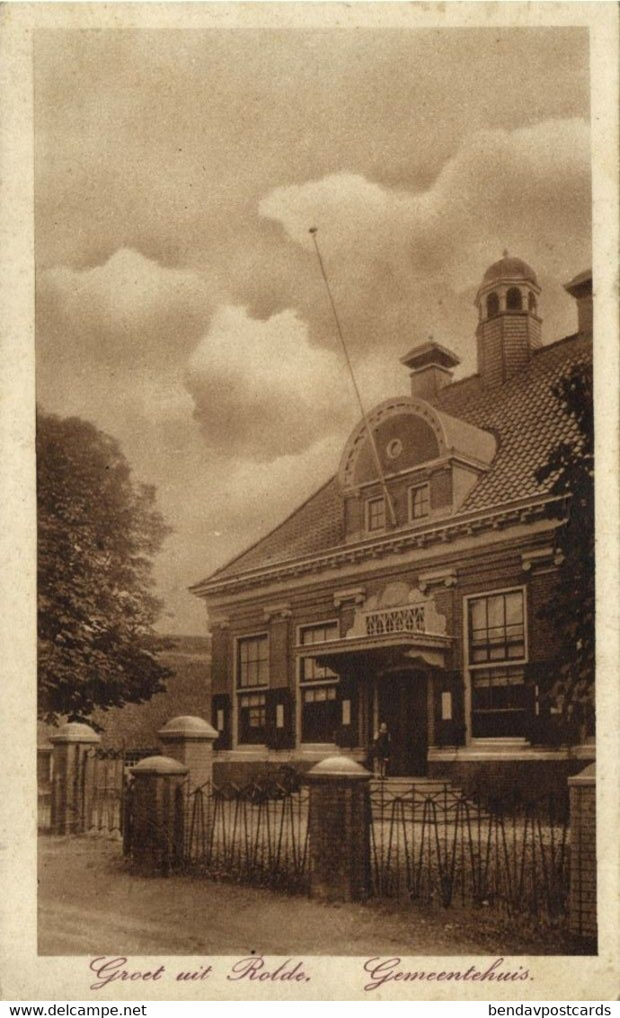 Nederland, ROLDE, Gemeentehuis (1910s) Nauta A2035 Ansichtkaart - Rolde