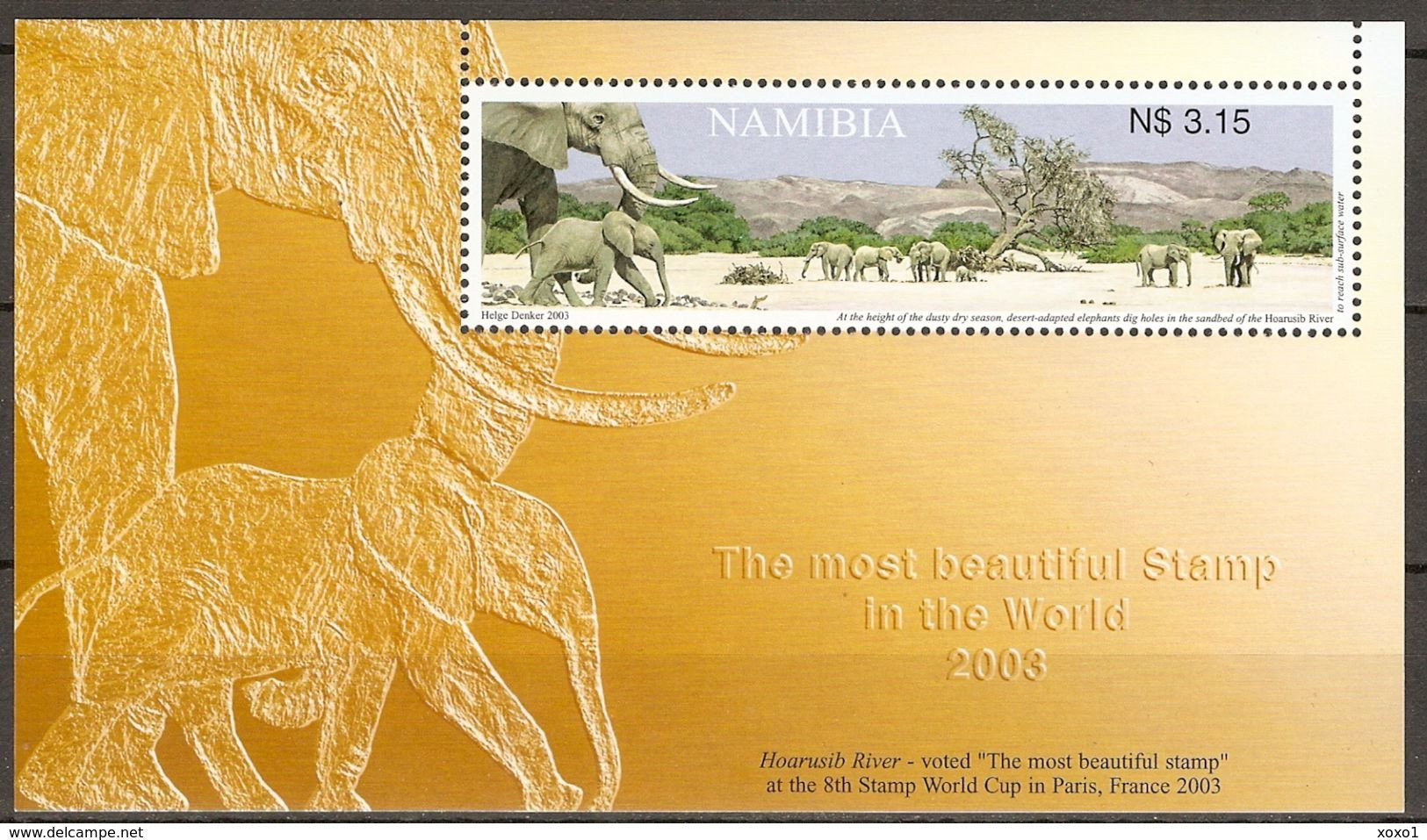 Namibia 2003 MiNr. 1114(Block 58) Animals ELEPHANTS Hoarusib River S\sh MNH** 3,20 € - Olifanten