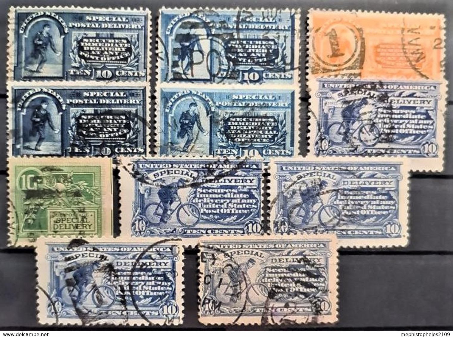 USA 1855-1917 - Canceled - Sc# E1-E11 - Special Delivery - Special Delivery, Registration & Certified