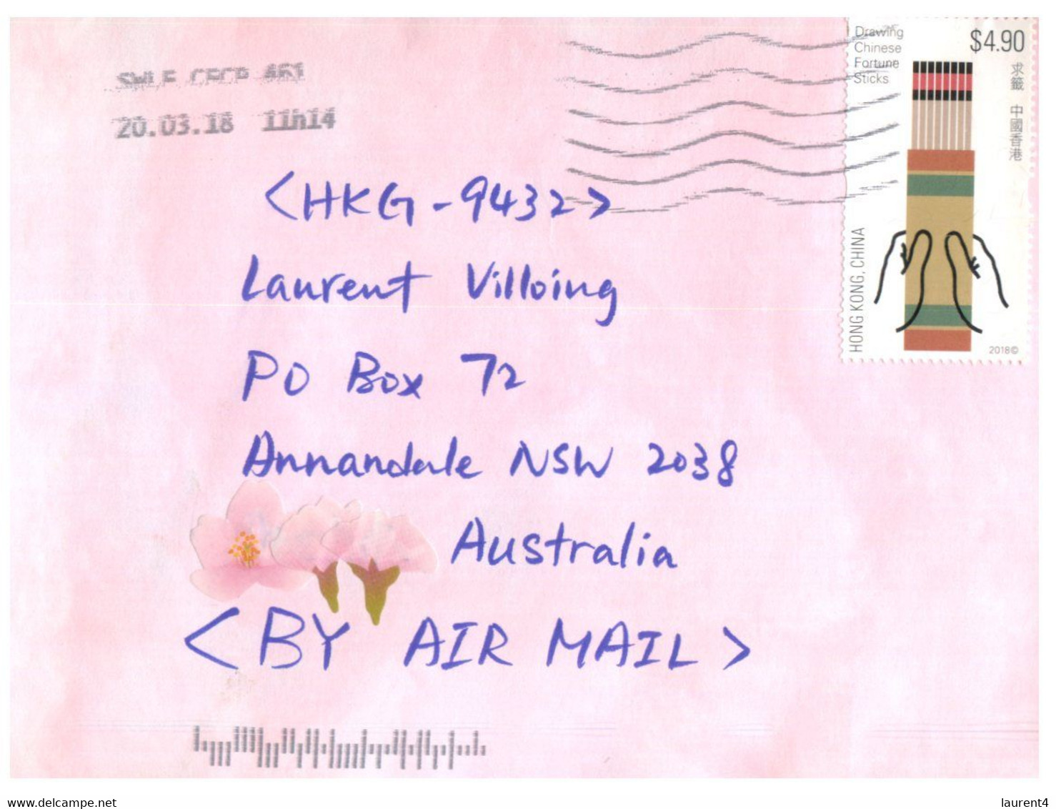 (II 26) Hong Kong - Cover Posted To Australia - (1 Cover) Hong Kong China Stamp (posted 2018) - Lettres & Documents