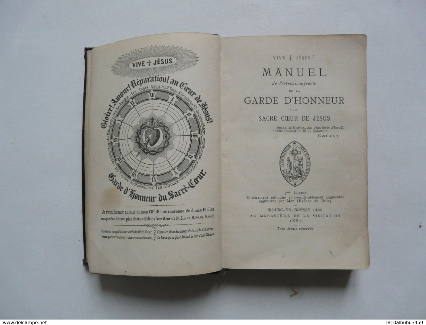 MANUEL DE L'ARCHICONFRERIE DE LA GARDE D'HONNEUR 1882 - Religion