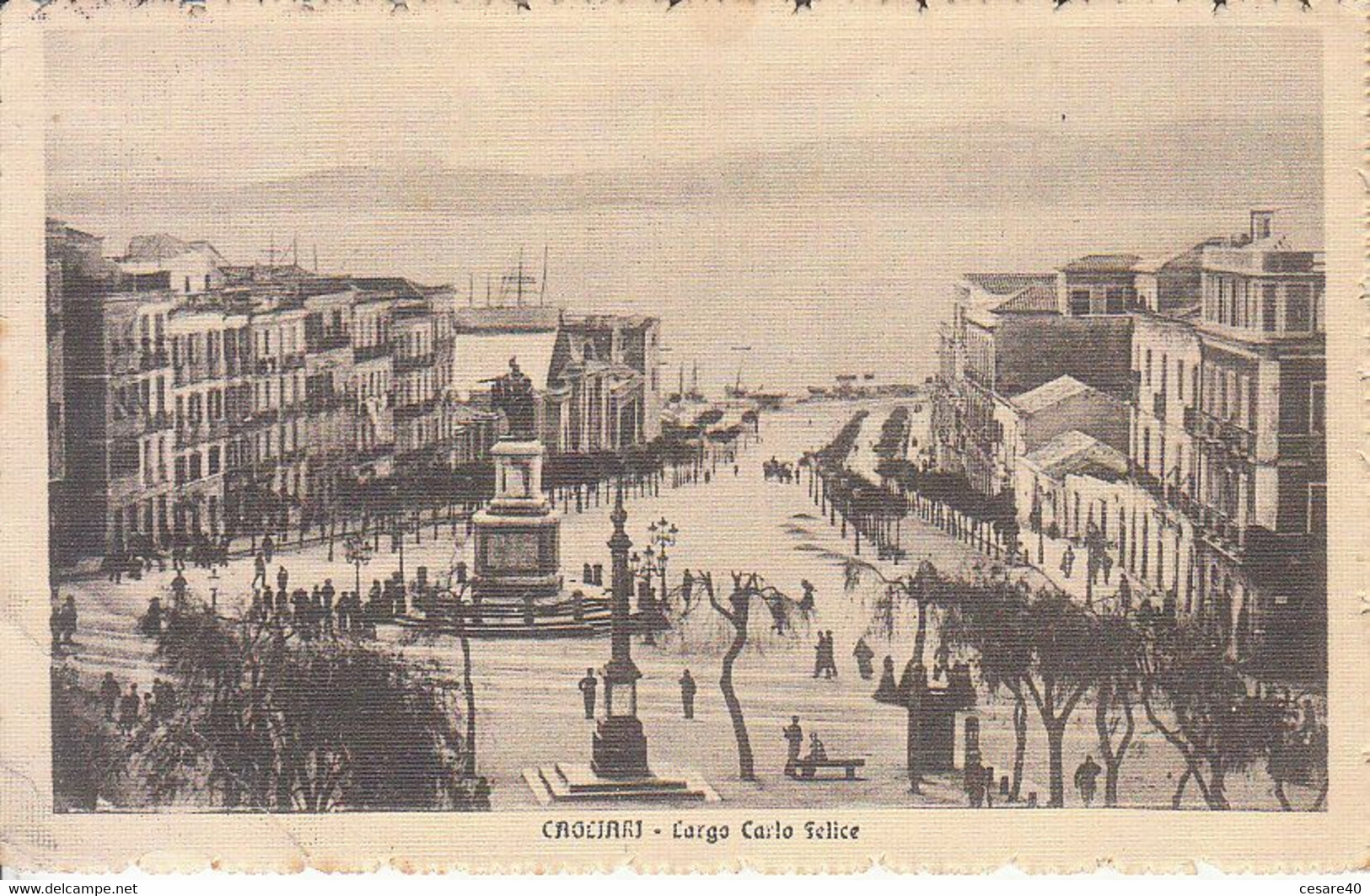 ITALIA - CAGLIARI - Largo Carlo Felice, Animata, Viag.1914 - 2021-02-50 - Cagliari