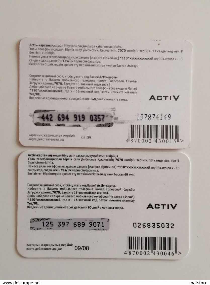 KAZAKHSTAN.. LOT OF 2 PHONECARDS.. ACTIV..500 AND 1000 - Kazakhstan