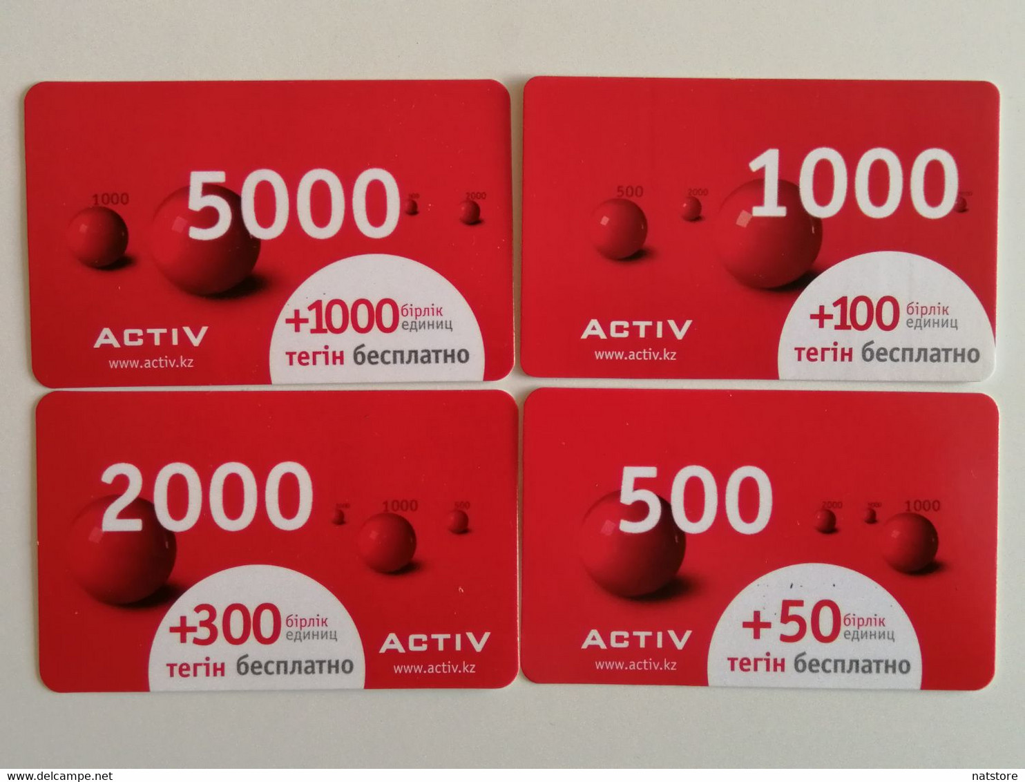 KAZAKHSTAN..  LOT OF 4 PHONECARDS.. ACTIV..5000, 2000, 1000, 500 - Opérateurs Télécom